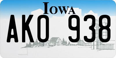 IA license plate AKO938