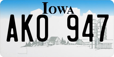 IA license plate AKO947