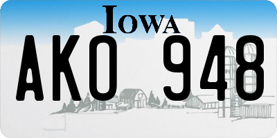 IA license plate AKO948