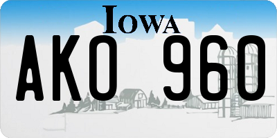 IA license plate AKO960