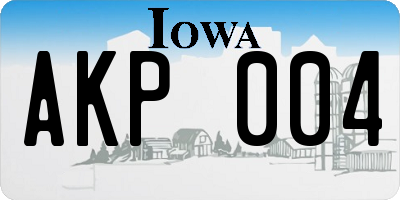 IA license plate AKP004