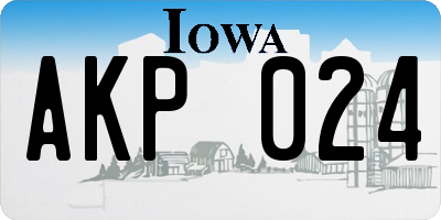 IA license plate AKP024