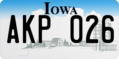 IA license plate AKP026