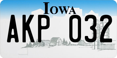 IA license plate AKP032