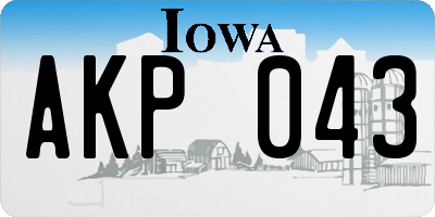 IA license plate AKP043