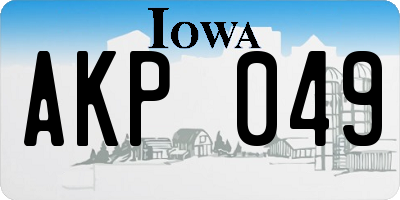 IA license plate AKP049