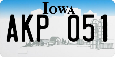 IA license plate AKP051