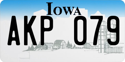 IA license plate AKP079