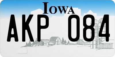 IA license plate AKP084