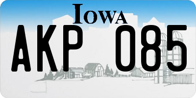 IA license plate AKP085
