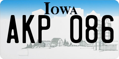 IA license plate AKP086
