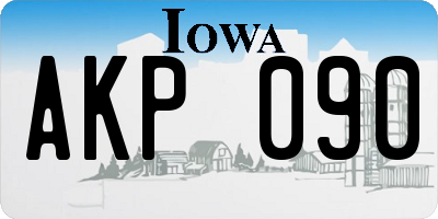 IA license plate AKP090