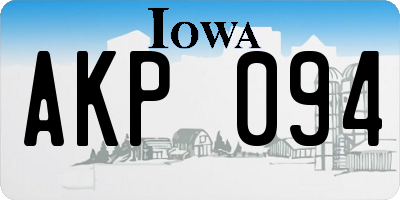 IA license plate AKP094