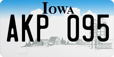 IA license plate AKP095