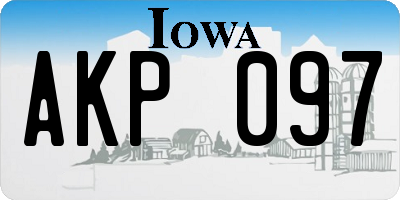 IA license plate AKP097