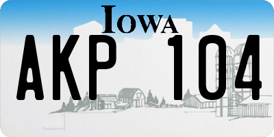 IA license plate AKP104