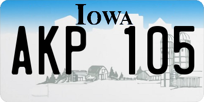 IA license plate AKP105