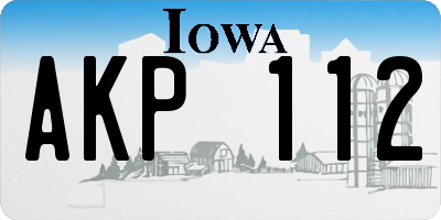 IA license plate AKP112