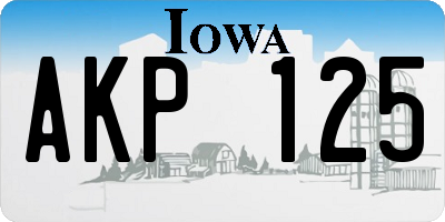 IA license plate AKP125