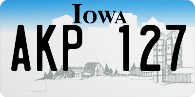 IA license plate AKP127