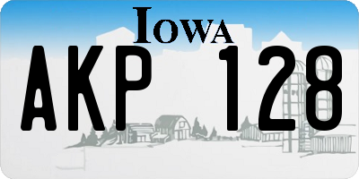 IA license plate AKP128