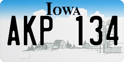 IA license plate AKP134
