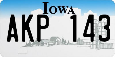 IA license plate AKP143