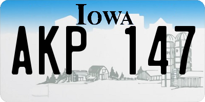 IA license plate AKP147