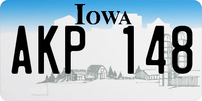 IA license plate AKP148