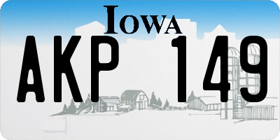 IA license plate AKP149