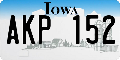 IA license plate AKP152