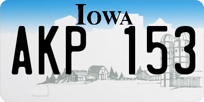 IA license plate AKP153