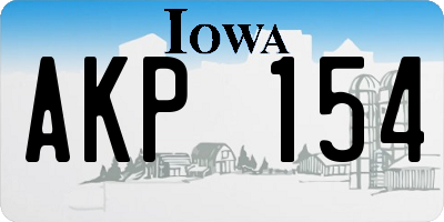 IA license plate AKP154