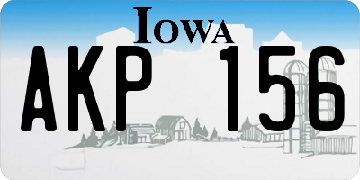 IA license plate AKP156