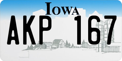 IA license plate AKP167