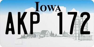 IA license plate AKP172