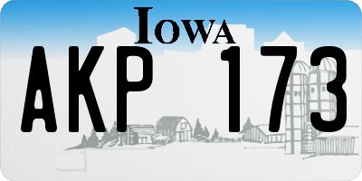 IA license plate AKP173