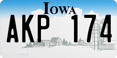 IA license plate AKP174