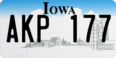 IA license plate AKP177