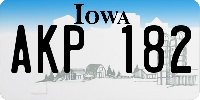IA license plate AKP182