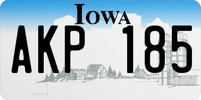 IA license plate AKP185