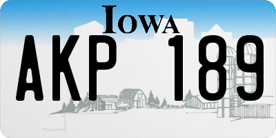 IA license plate AKP189