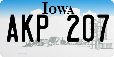 IA license plate AKP207