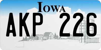 IA license plate AKP226