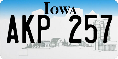 IA license plate AKP257