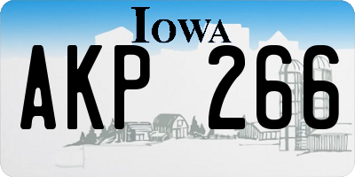 IA license plate AKP266