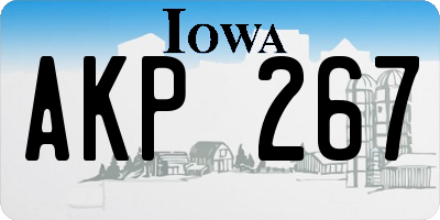 IA license plate AKP267