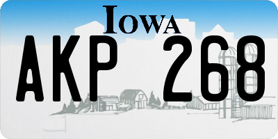IA license plate AKP268