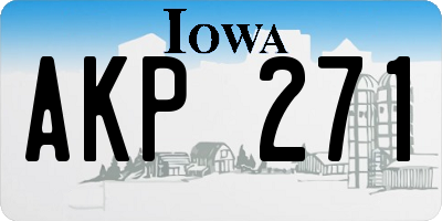 IA license plate AKP271