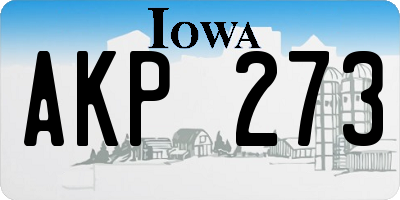 IA license plate AKP273